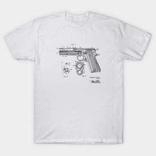 Gun Design vintage patent drawing T-Shirt